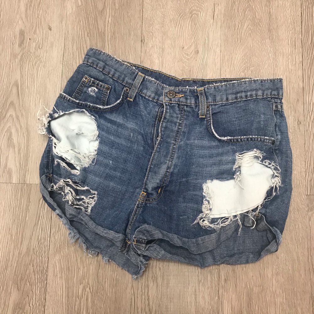Carmar Distressed Blue Denim Jean Shorts